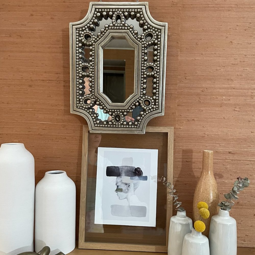 Bombay Company beaded medallion hallway, bathroom, kitchen, living room mirror
